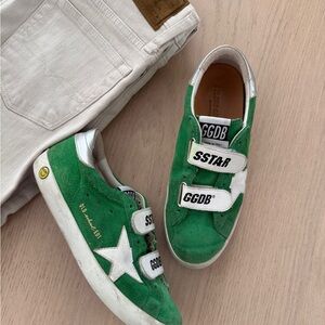 Golden Goose Kids Sneakers in Green and White